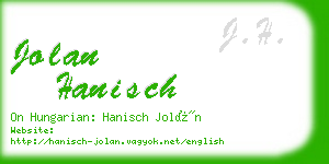 jolan hanisch business card